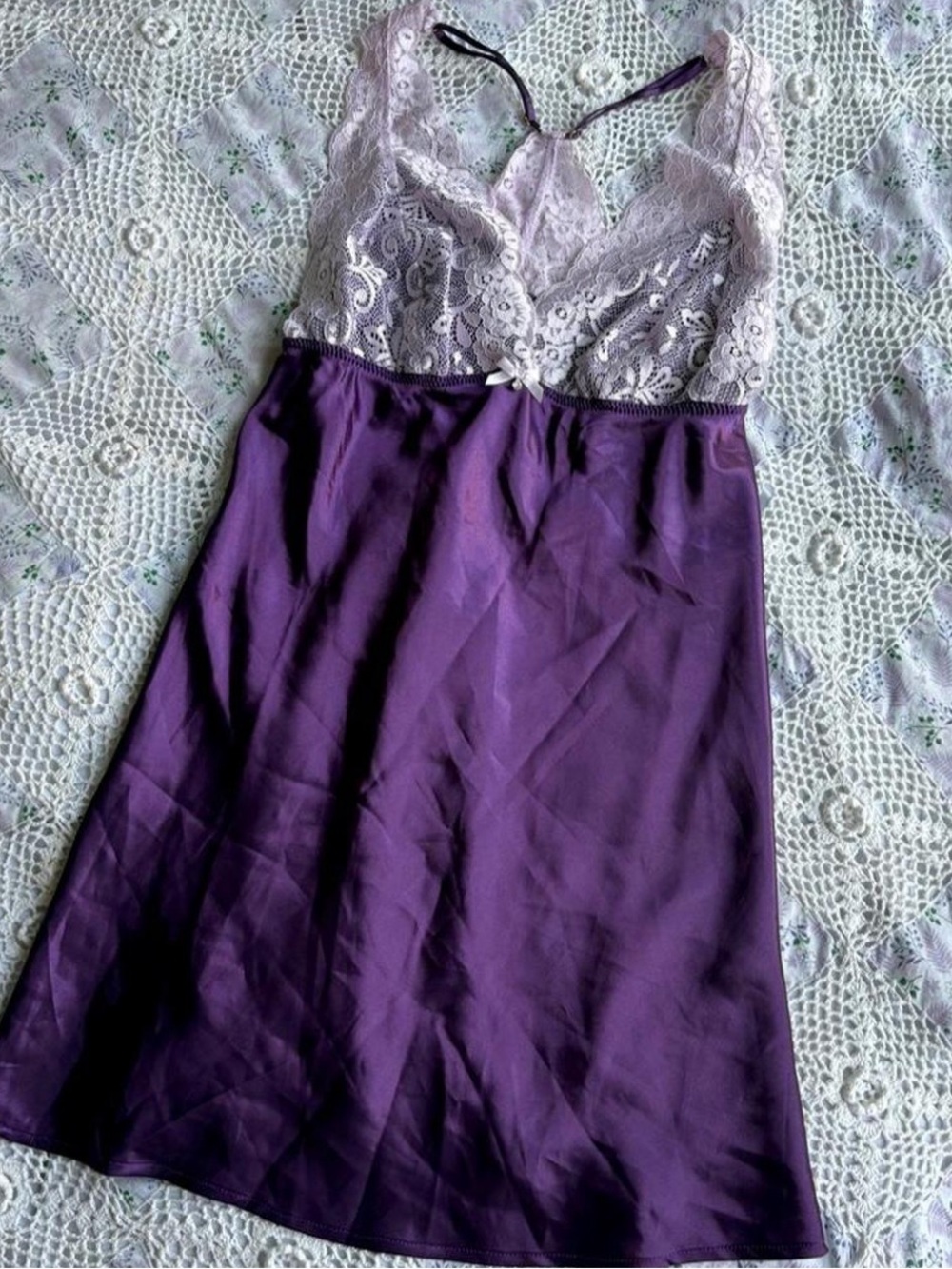 Purple lace Y2K baby doll dress